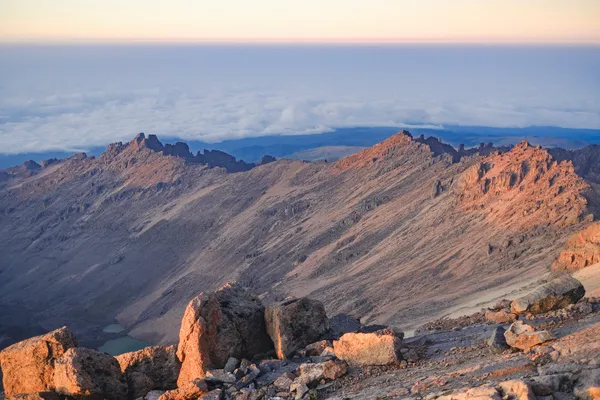 Mt Kenya Blick vom Gipfel am Morgen